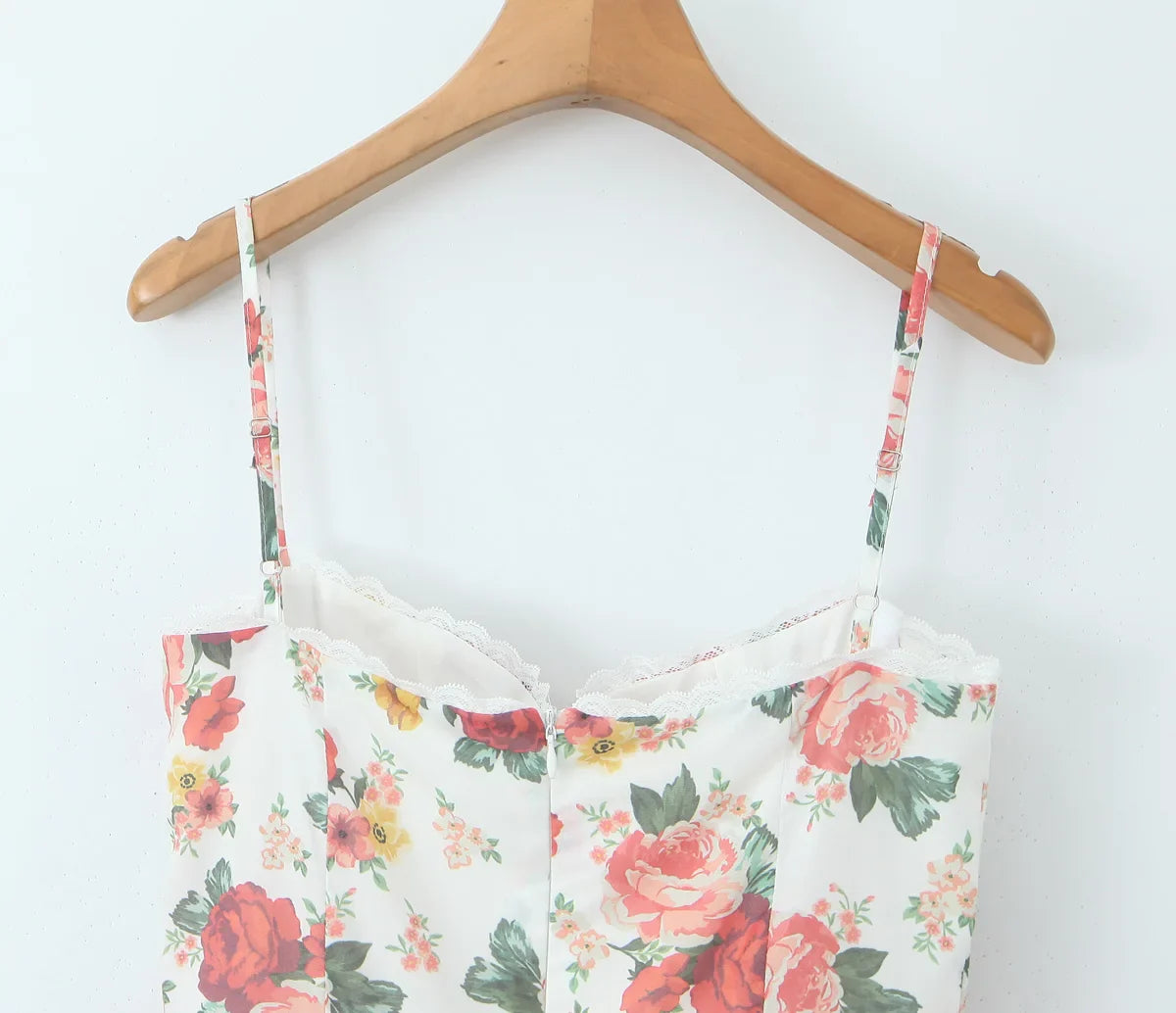 White Floral Print Tulle Mini Dress