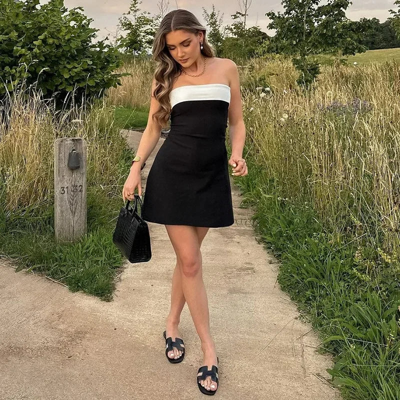 Strapless Turned Mini Dress