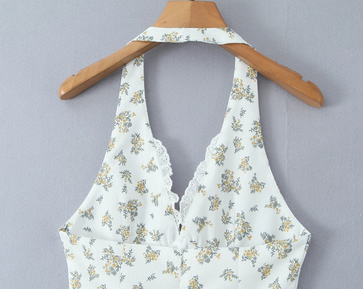 Printed Halter Mini Dress