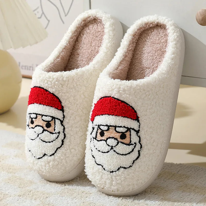 New Christmas Gifts Santa Claus Elk Slippers Cute Gingerbread Man Warm Cotton Slippers Men Women Hot Winter Home Cotton Slippers
