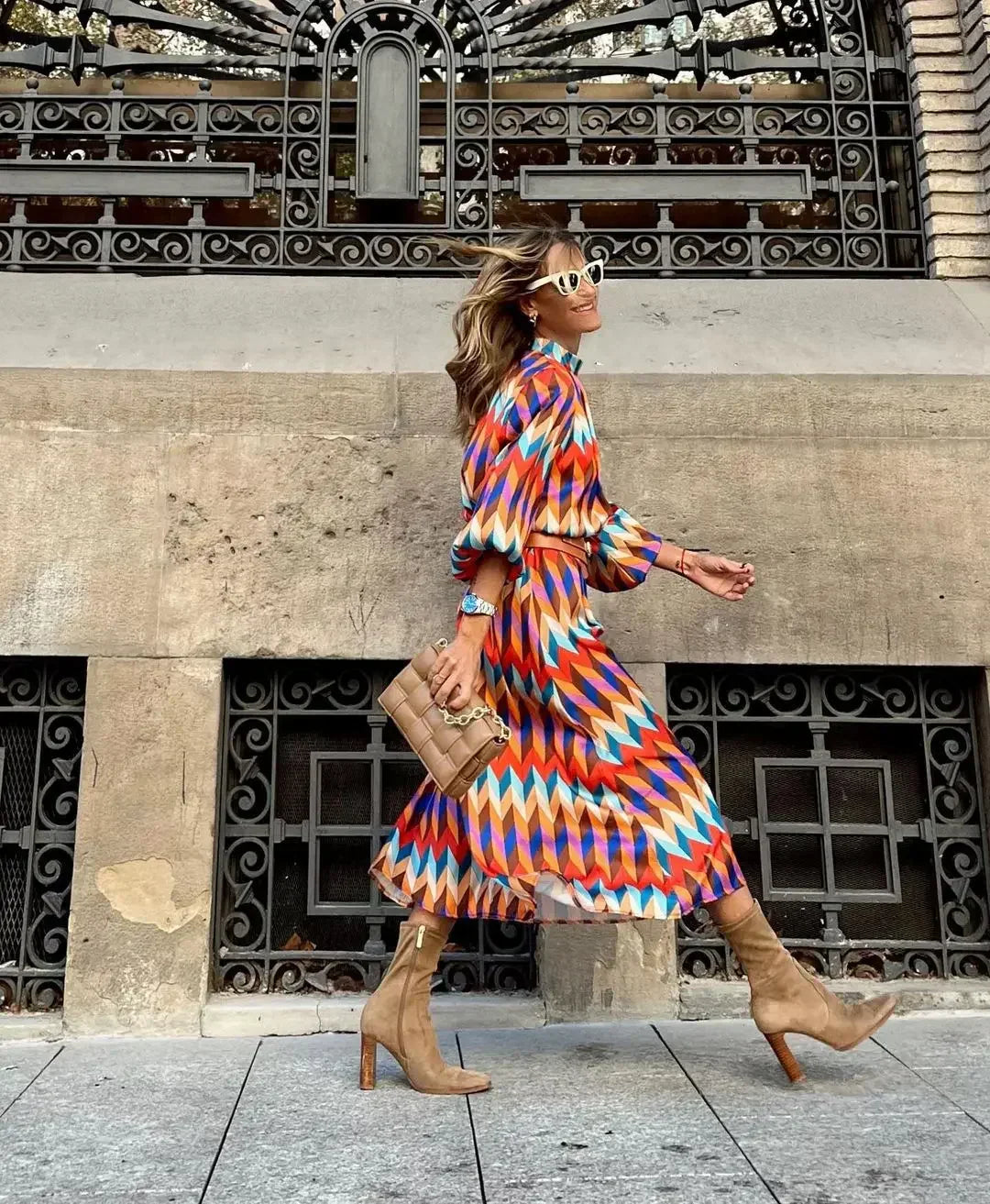 Vibrant Geometric Dress