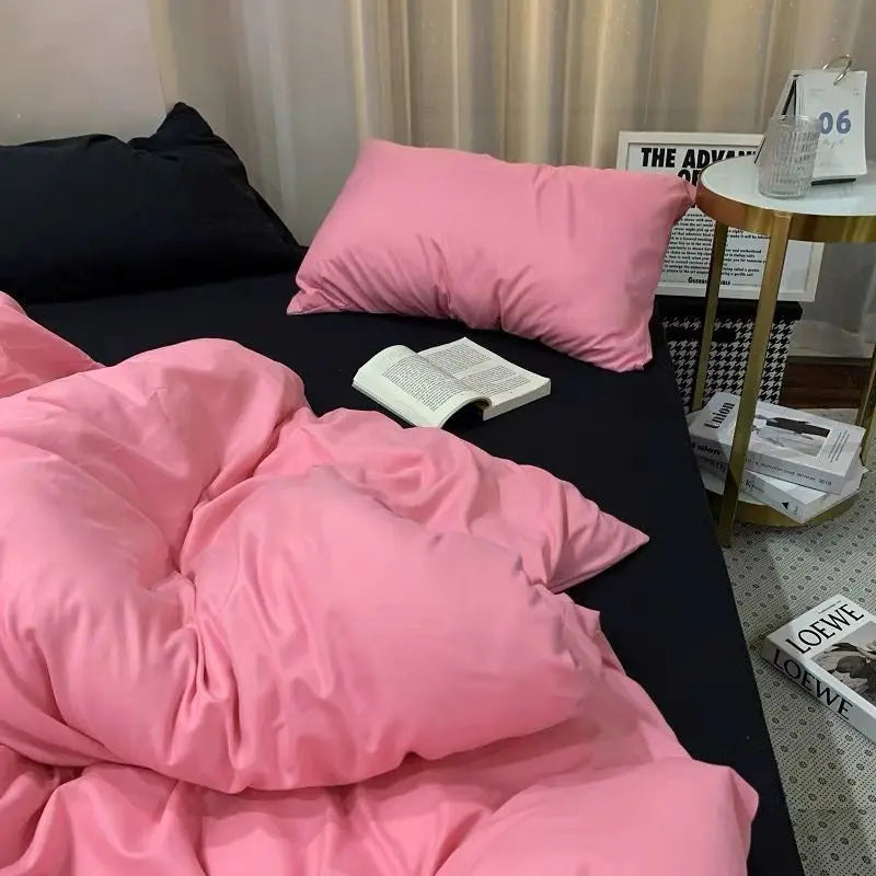 Red Cherry Plaid Duvet Cover Set with Sheet Pillowcase Soft Cover NoFilling Warm Bed Linen Twin Full Queen Size Home Bedding Set