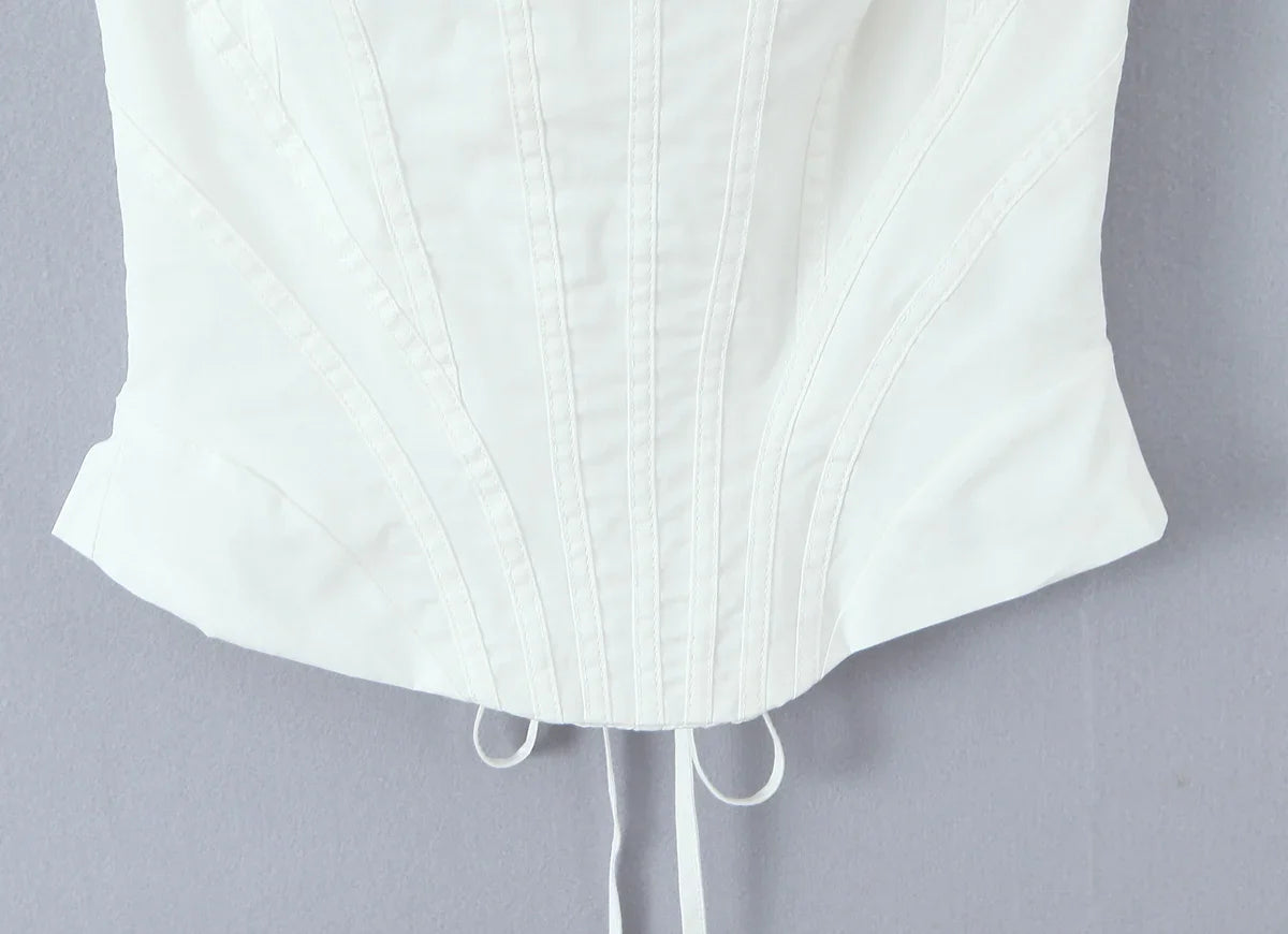 White Corset Cami Top