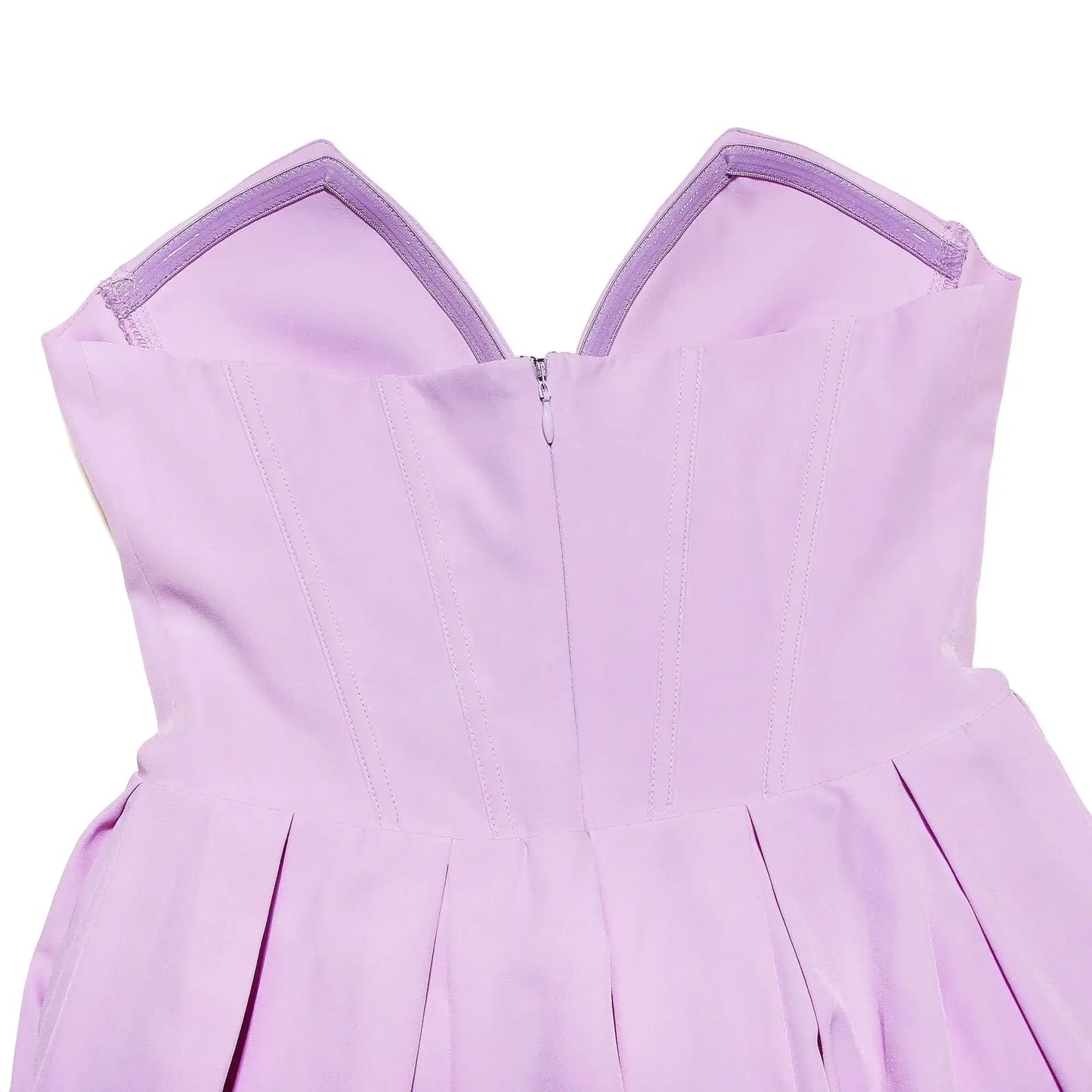 Purple Deep Neck Tube A-line Flare Mini Dress