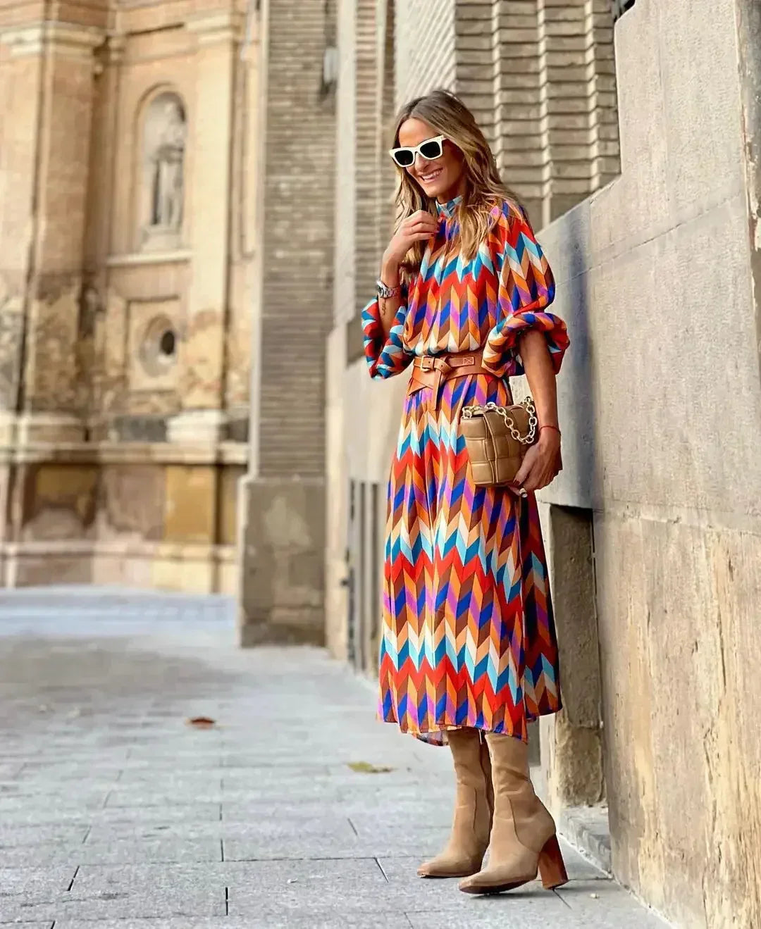 Vibrant Geometric Dress