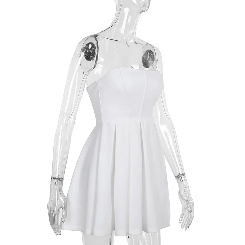 Strapless Corset Flare Mini Dress