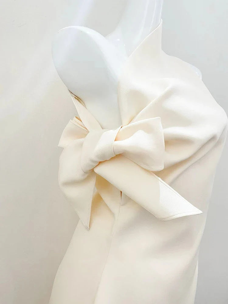 One Shoulder Tie-up Mini Dress