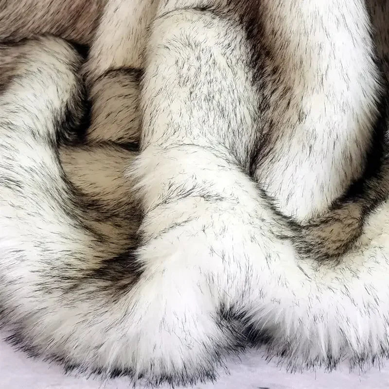 High-end Faux Fur Blanket fluffy fox fur bed cover Plush sofa blankets twice layer plaid Bed duvets sofa cover for home decor