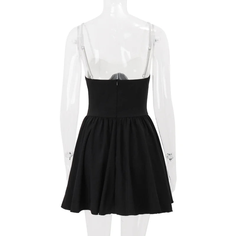 Mesh Cami Two Tone Frill Mini Dress