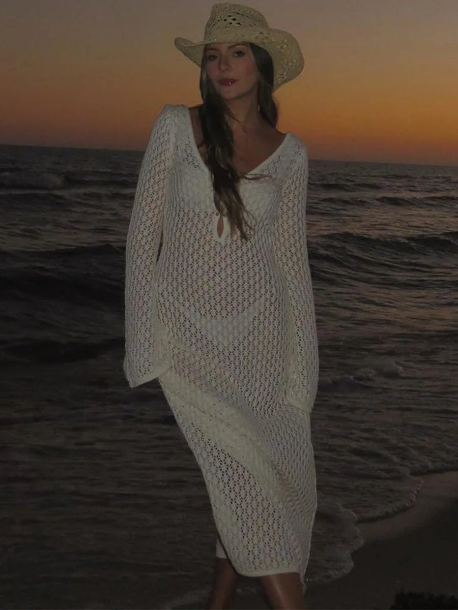 Knit Flare Long Sleeve Dress