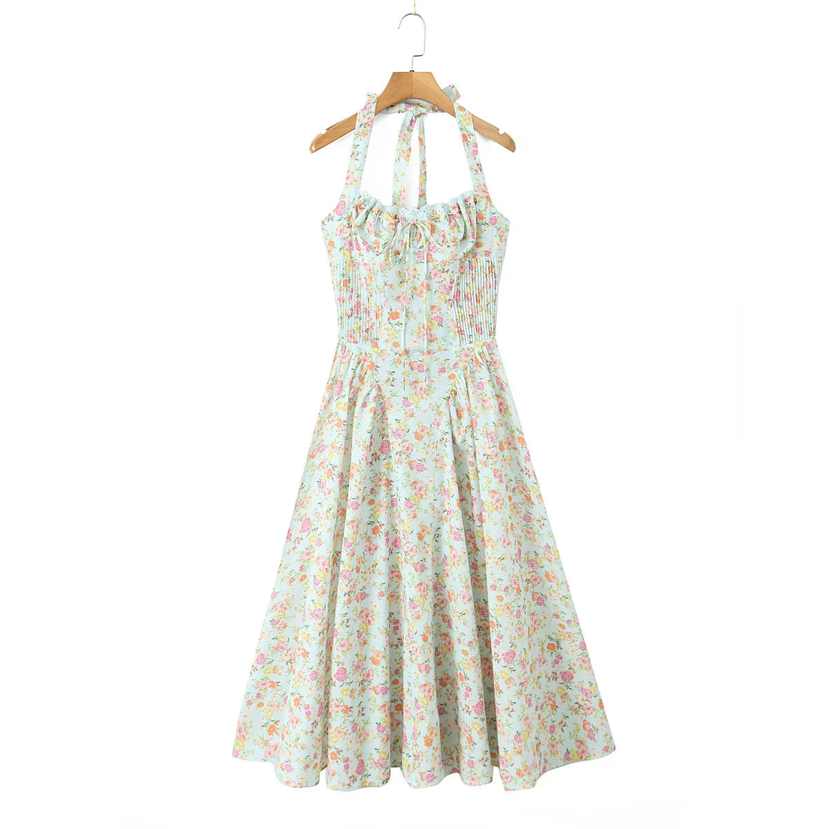Floral Print Corset Midi Dress