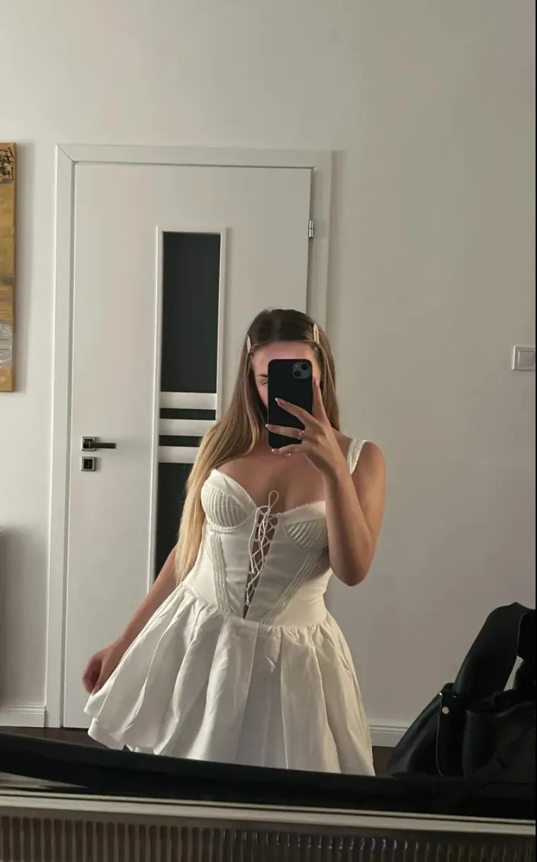 Lace-Up Corset Mini Dress