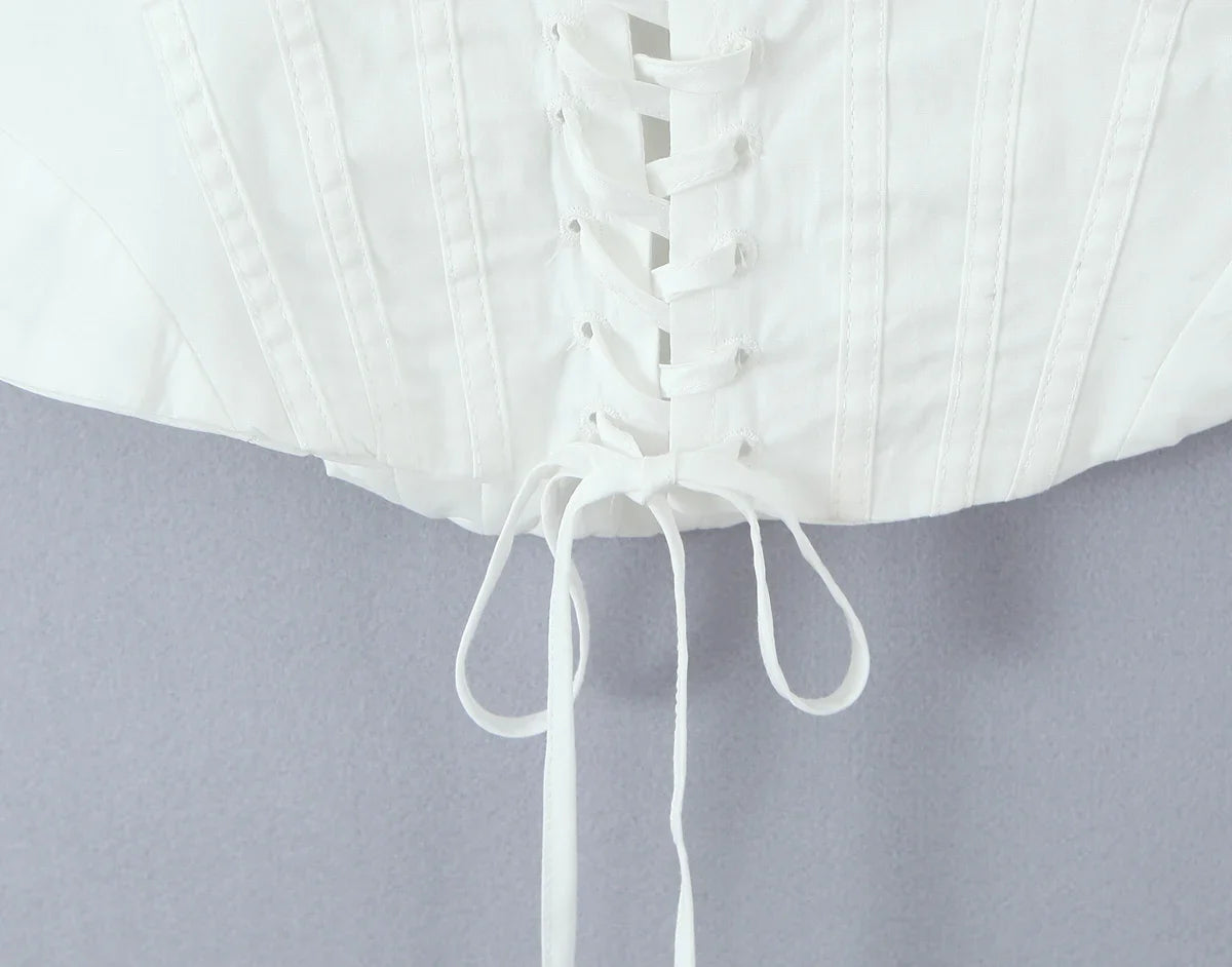 White Corset Cami Top