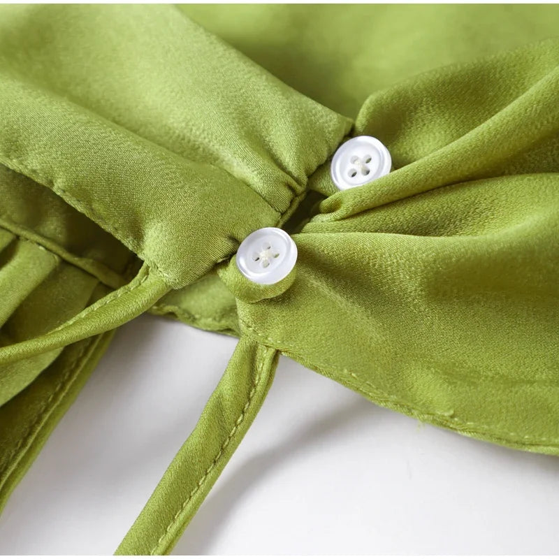 Satin Long Draped Halter Maxi Dress