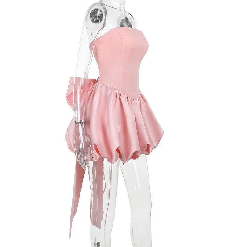 Strapless Bow Puff Mini Dress â€?Ball Gown Style