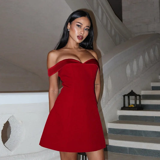 Off Shoulder Twisted Mini Dress