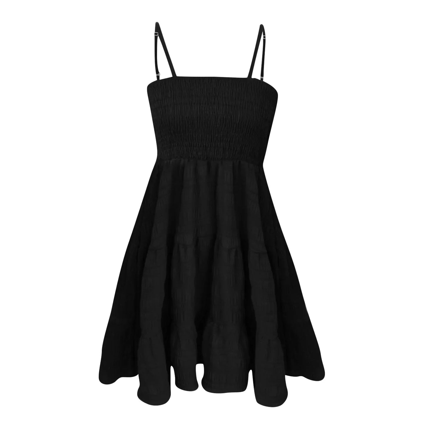 Ruched Spaghetti Strap Summer Mini Dress