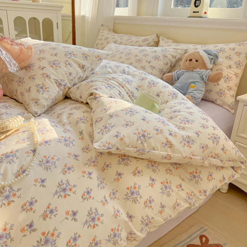 New Lattice Duvet Cover Set with Sheet Pillowcases No Filling Warm Bed Linen Twin Full Queen Size Grid Home Bedding Set