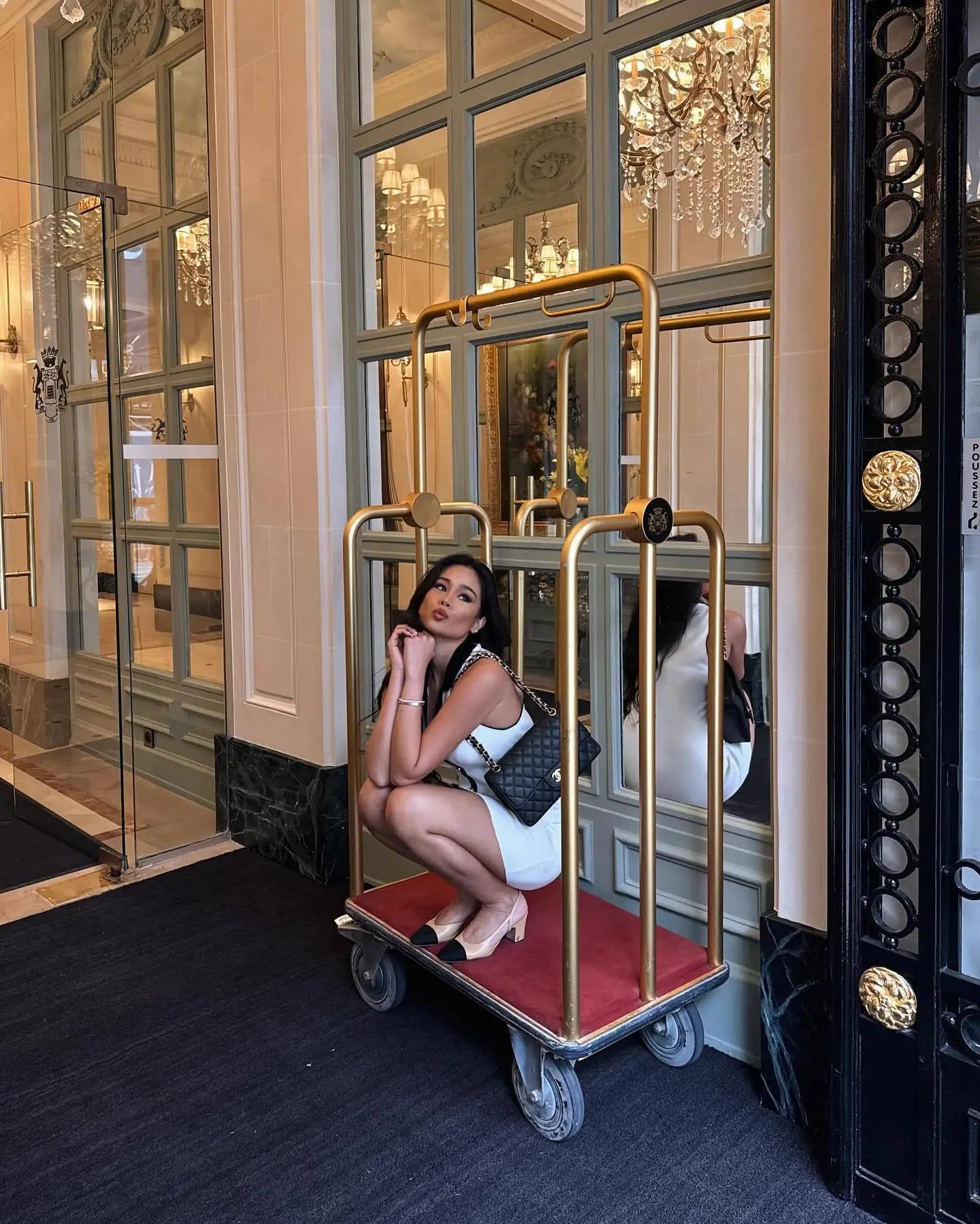 White Contrast Buttoned Collar Mini Dress