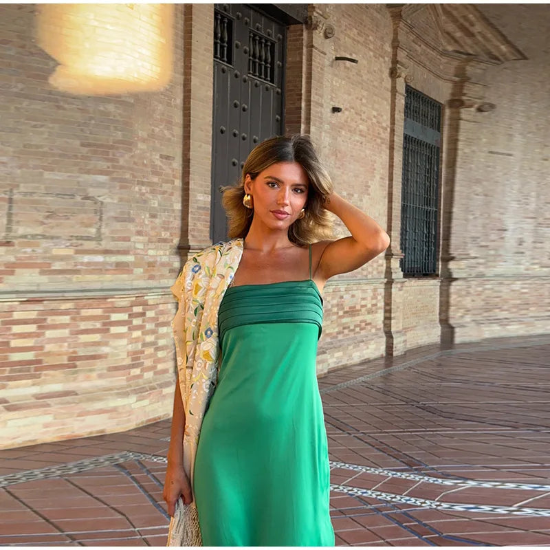 Two Tone Contrasting Maxi Dress