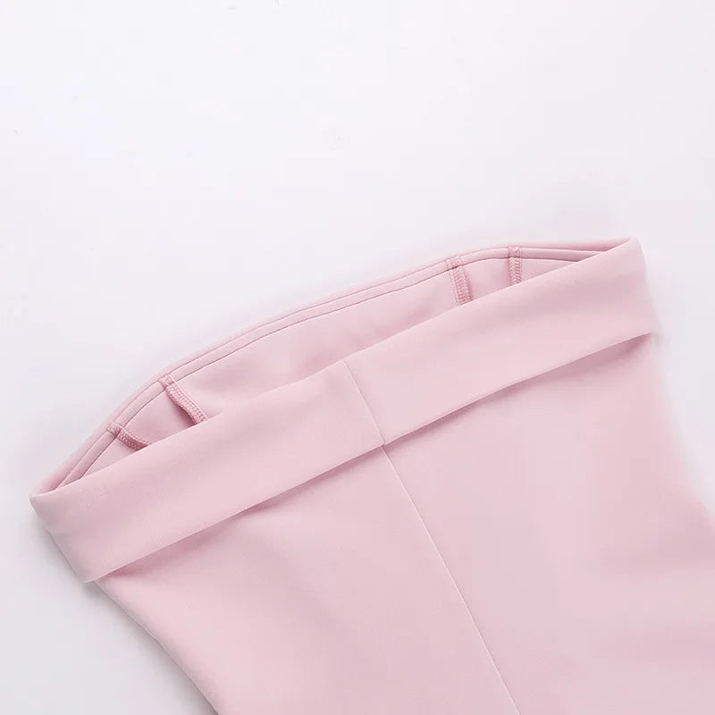 Strapless Pink Bodycon Suit Mini Dress