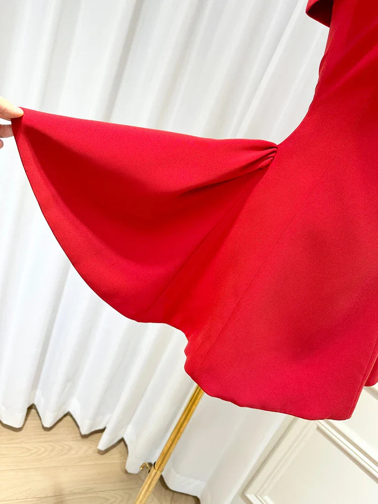 Satin Contrast Off-shoulder Mini Dress