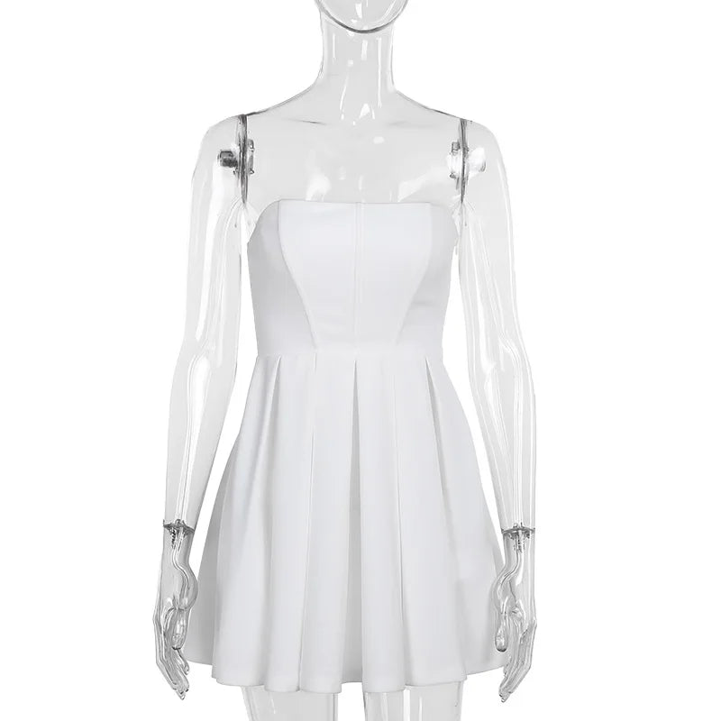 Strapless Corset Flare Mini Dress