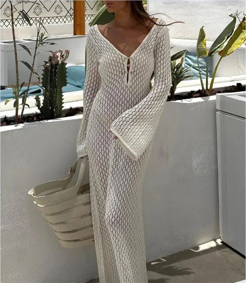Knit Flare Long Sleeve Dress