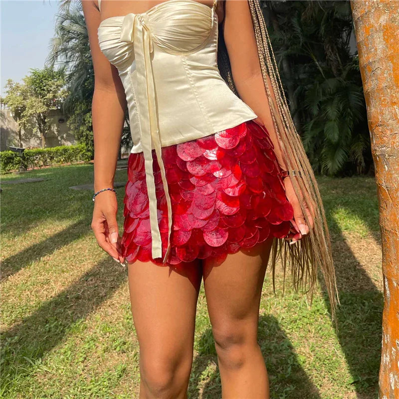 Sequin Mini Skirt â€?A-Line Sparkle Look