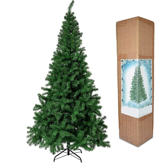 Green Christmas Tree 5/6/7ft with Metal Stand Artificial PVC Xmas Tree with 1000 Branches Holiday Decoration Fast Delivery