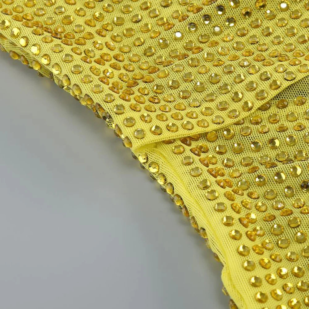 Sequin Flower Details Cut Out Bodycon Mini Dress