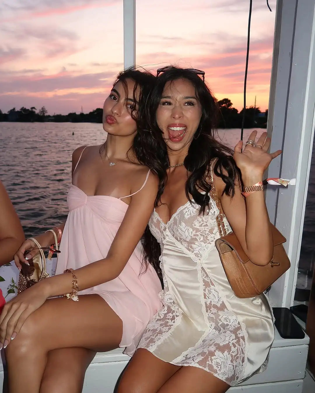 Pink Chiffon Ruffles Sling Mini Dress