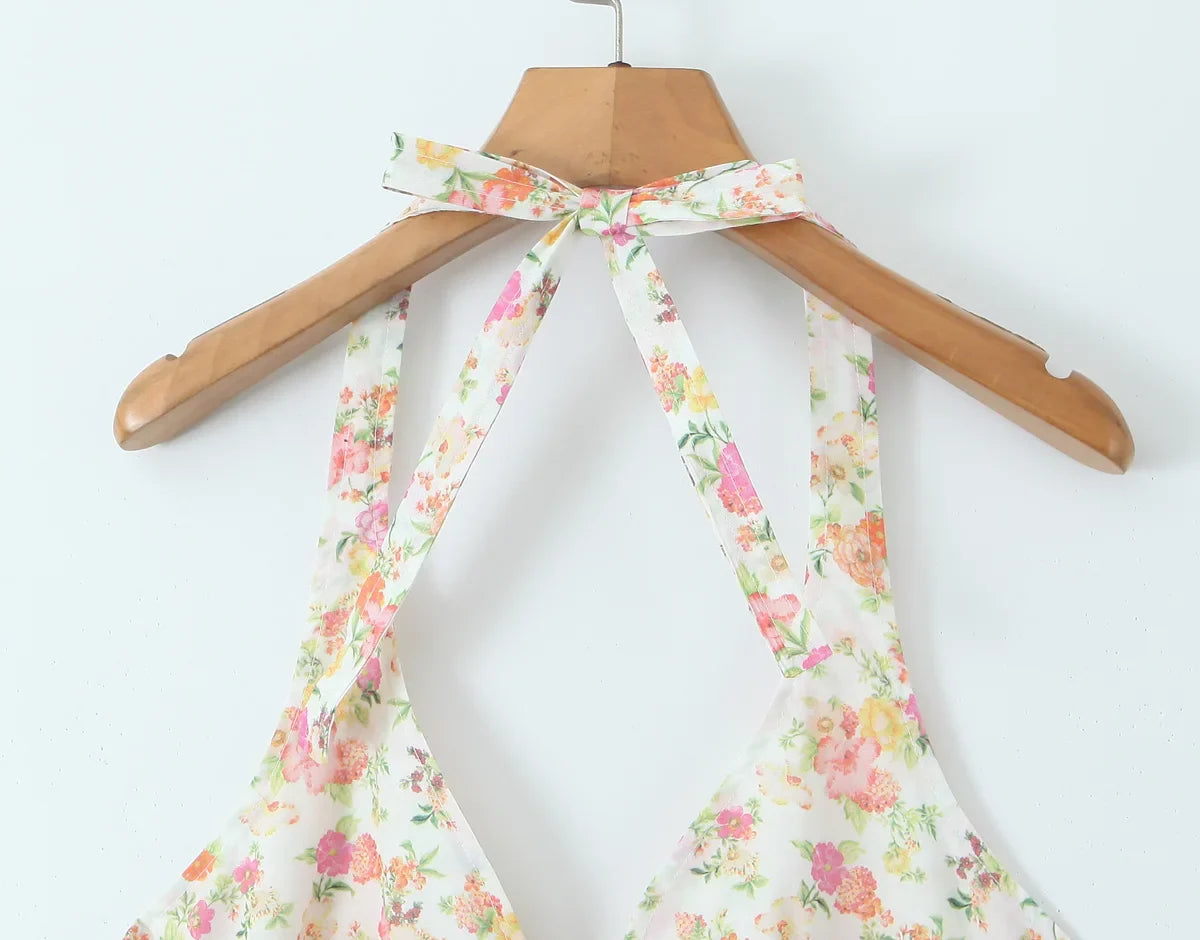 Floral Halter Mini Dress