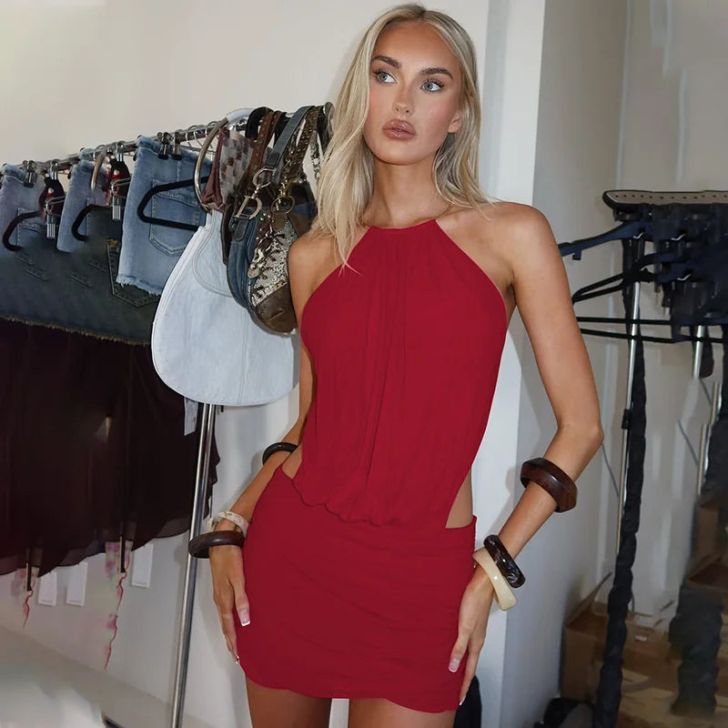 Halter Backless Mini Dress