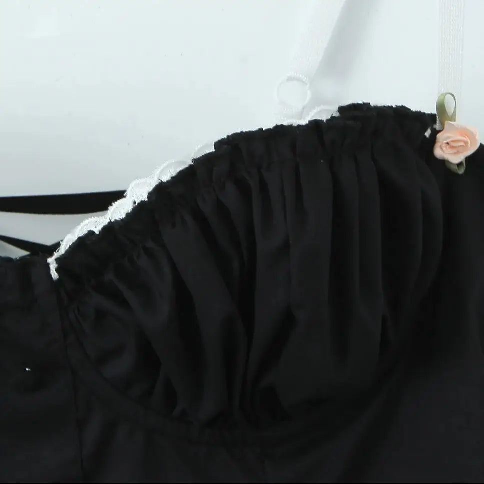 Ruffle Trim Button Cami Mini Dress