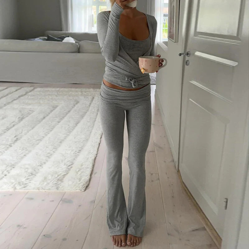 Wrap Around Tie Up Top And Pants Set