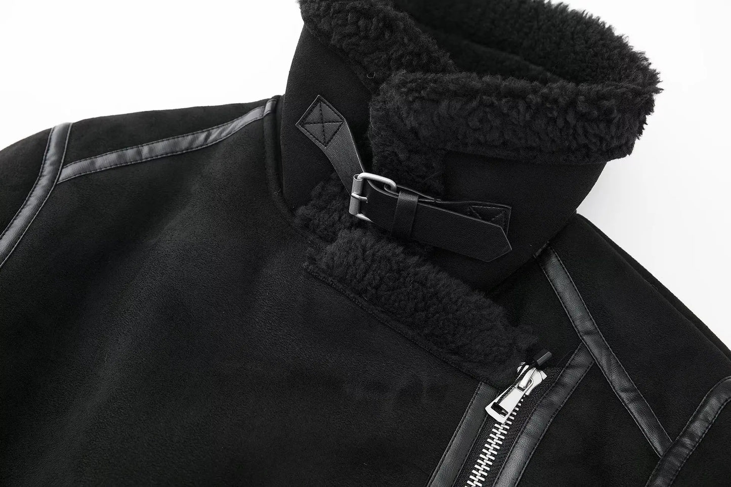 Faux Fur Double-sided Zipper Jacket