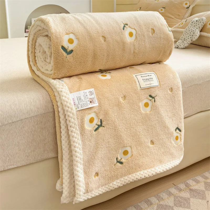 Floral Print Flannel Baby Blanket Bedding soft kids Nap Cover Air Conditioning Blankets Summer Thin Quilt Sofa Shawl