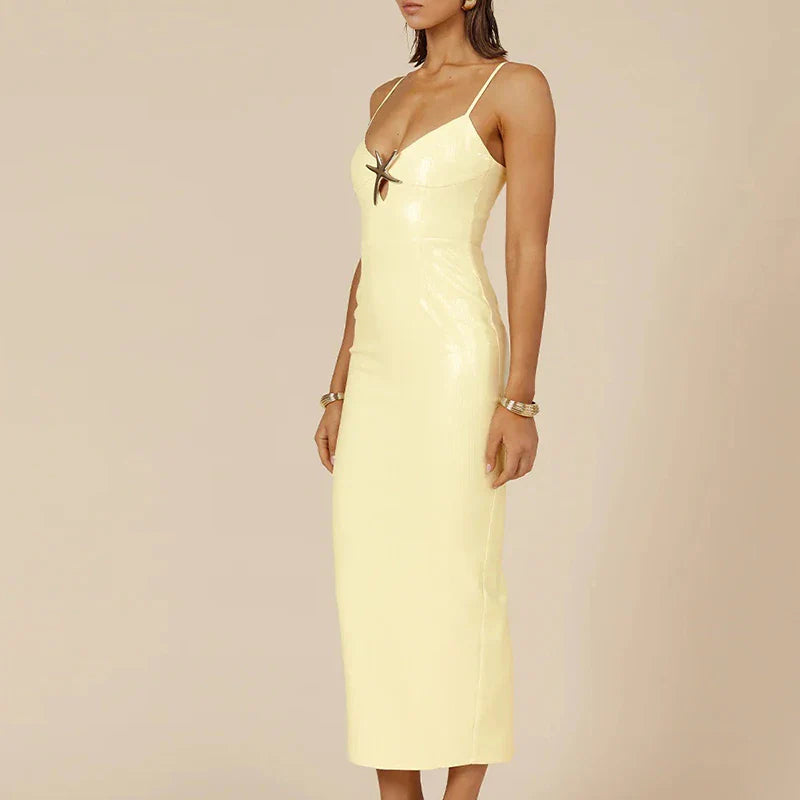 Ombre Sequin Strap Midi Dress