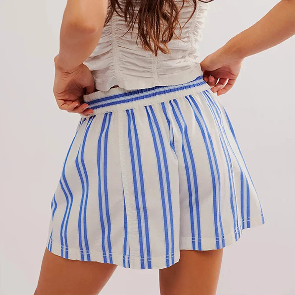 Effortless Mid-Waist Elastic Shorts - Multi-Color Summer Comfort