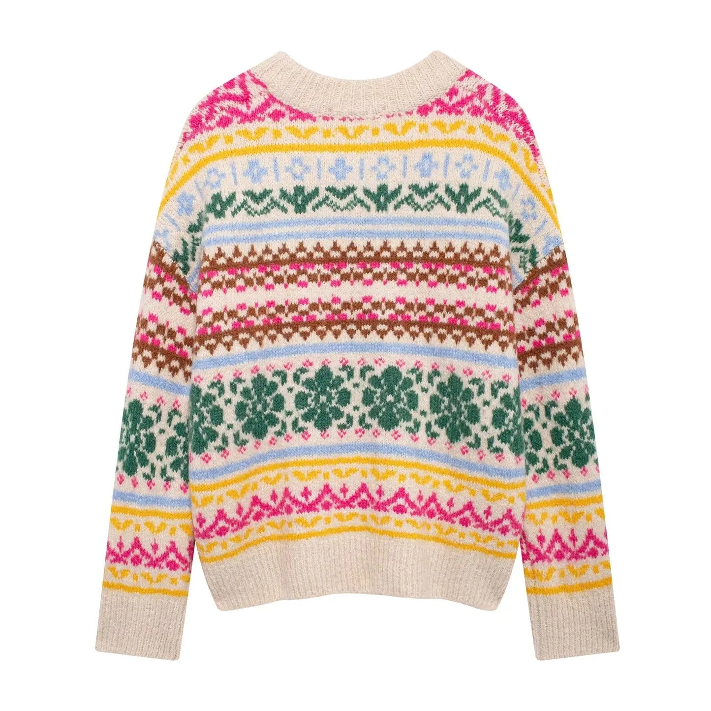 Colorful Jacquard Knitted Sweater