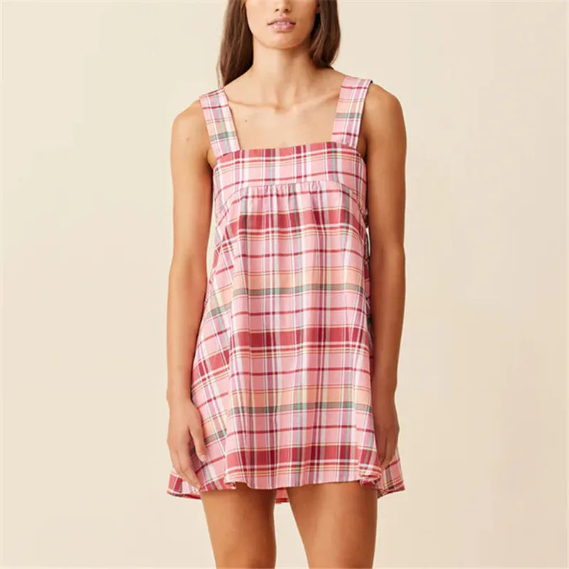 Square Neck A-Line Babydoll Mini Dress