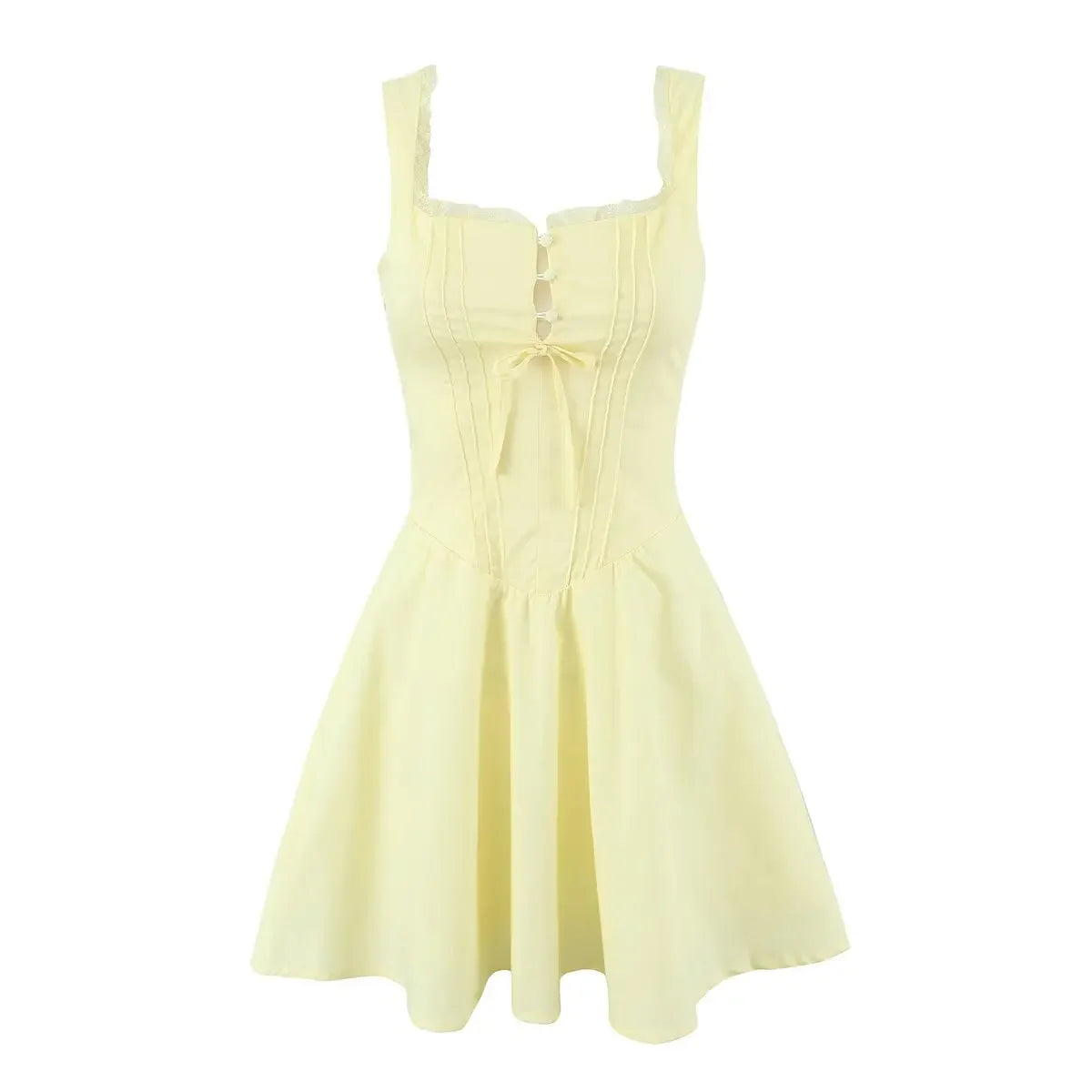 Square Neck Strap Mini Dress