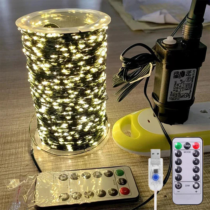 Green Copper Wire Garland Light 5/10/20M LED String Lights Waterproof Fairy Lights for Christmas Wedding Party Decorationpplies