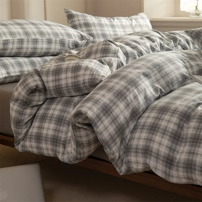 Plaid Style Duvet Cover 150x200 Quilt Cover Home Bedding Queen Size Comforter Cover housse de couette (Pillowcase Need Order)