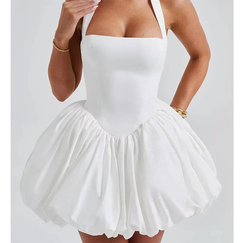 Halter Balloon Mini Dress