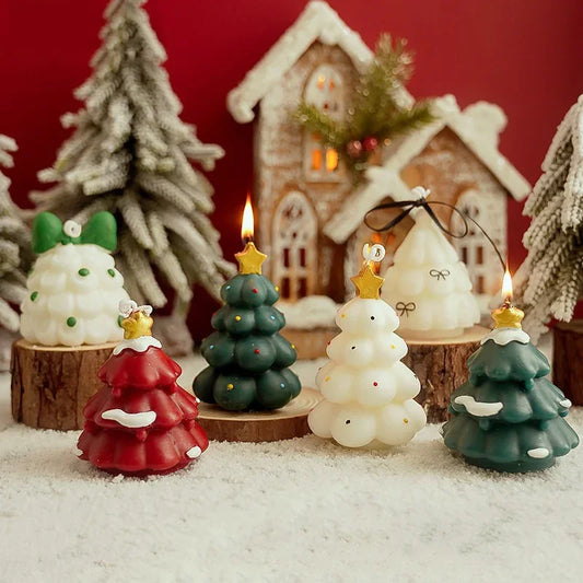 Handmade Cartoon Christmas Tree Scented Candles Scene Decoration Shooting Props Soy Wax Aromatherapy Incense Candle