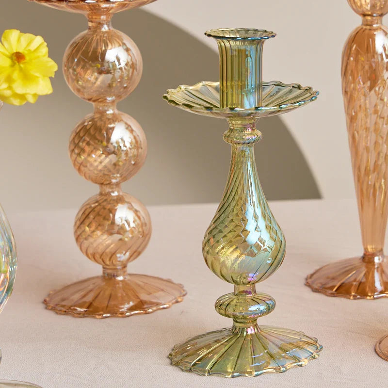 1PC Floriddle Candle Holders Glass Candlestick for Wedding Decoration Christmas Decoration Home Decoration Accessories Candles