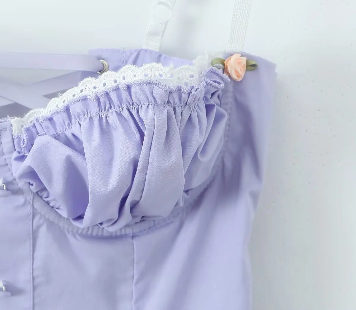 Ruffle Trim Button Cami Mini Dress