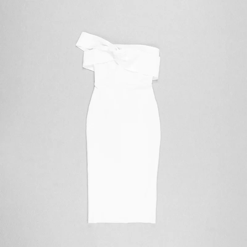 Strapless Bandage Off-shoulder Midi Dress